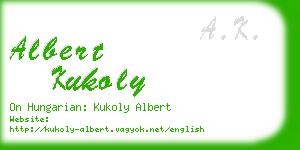 albert kukoly business card